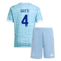 Stroje piłkarskie Juventus Federico Gatti #4 Koszulka Wyjazdowej dla dzieci 2025-26 Krótki Rękaw (+ szorty)